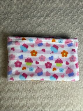 Gentle Steps Cupcake Baby Blanket Pink White Stripe Floral Flowers Hearts Orange